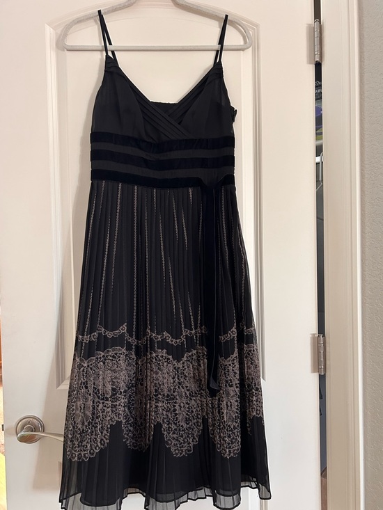LOFT Dresses & Skirts - Vintage LOFT Faux Wrap Accordian Pleated Cocktail Dark Romantic Dress. Velvet.